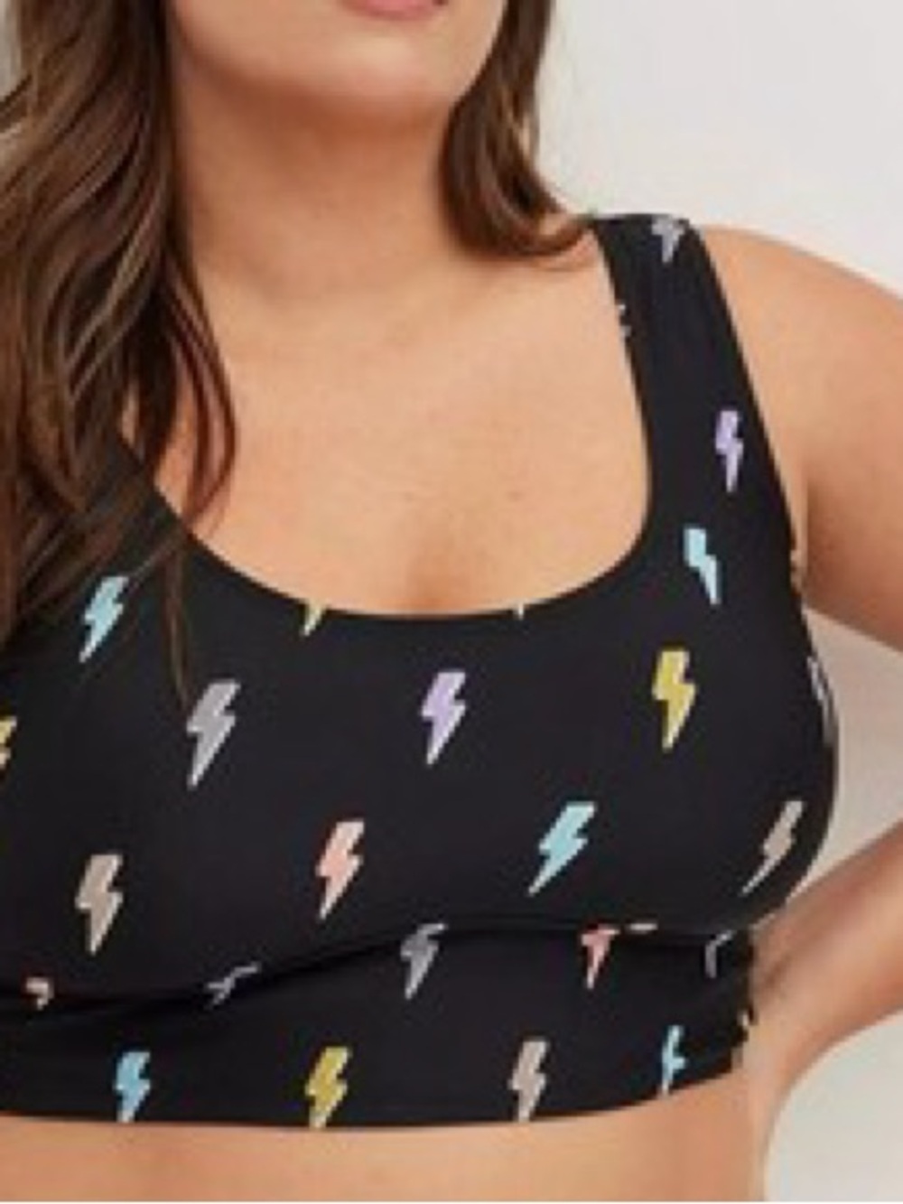Torrid lighting bolt scoop Swim Top